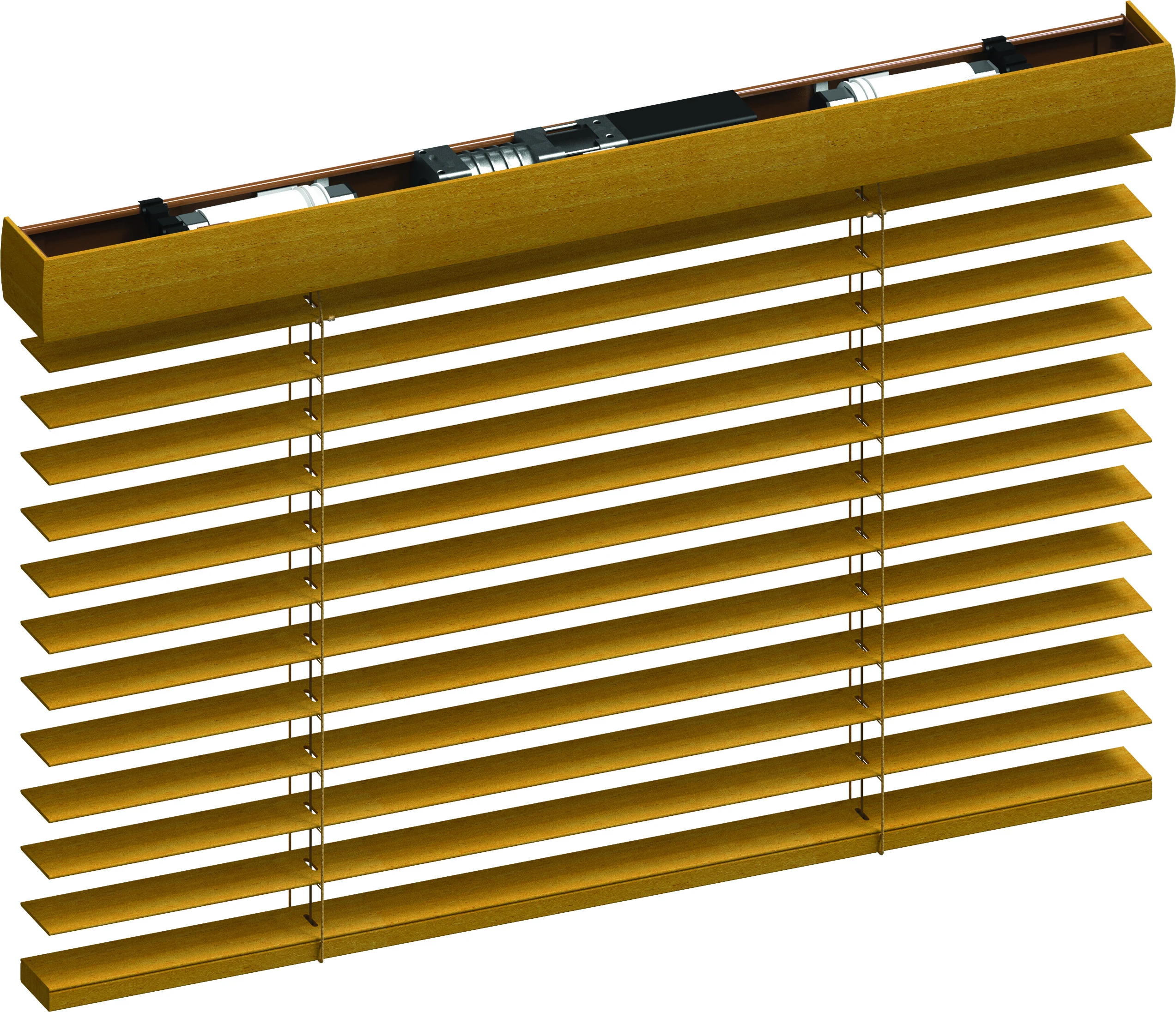 Holzjalousien elektrisch Steuerbar mit Leiterkordel